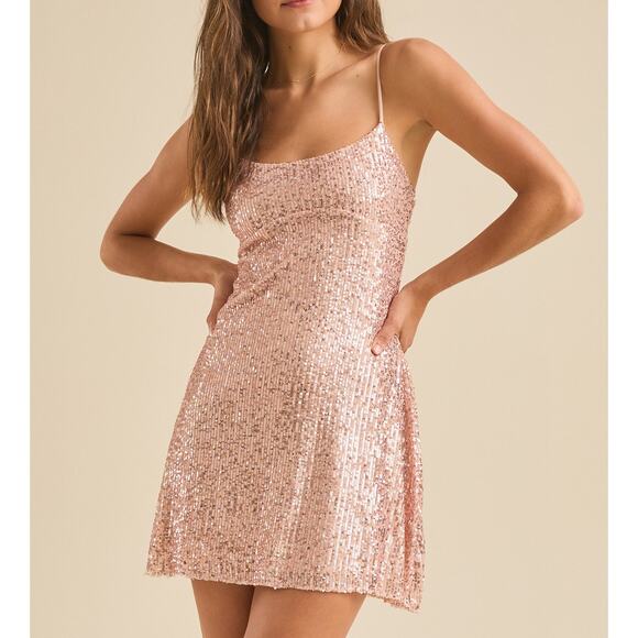 Altar'd State Dresses & Skirts - NWT Altar'd State Dorothy Sequin Mini Dress Womens S Pink Going Out Birthday